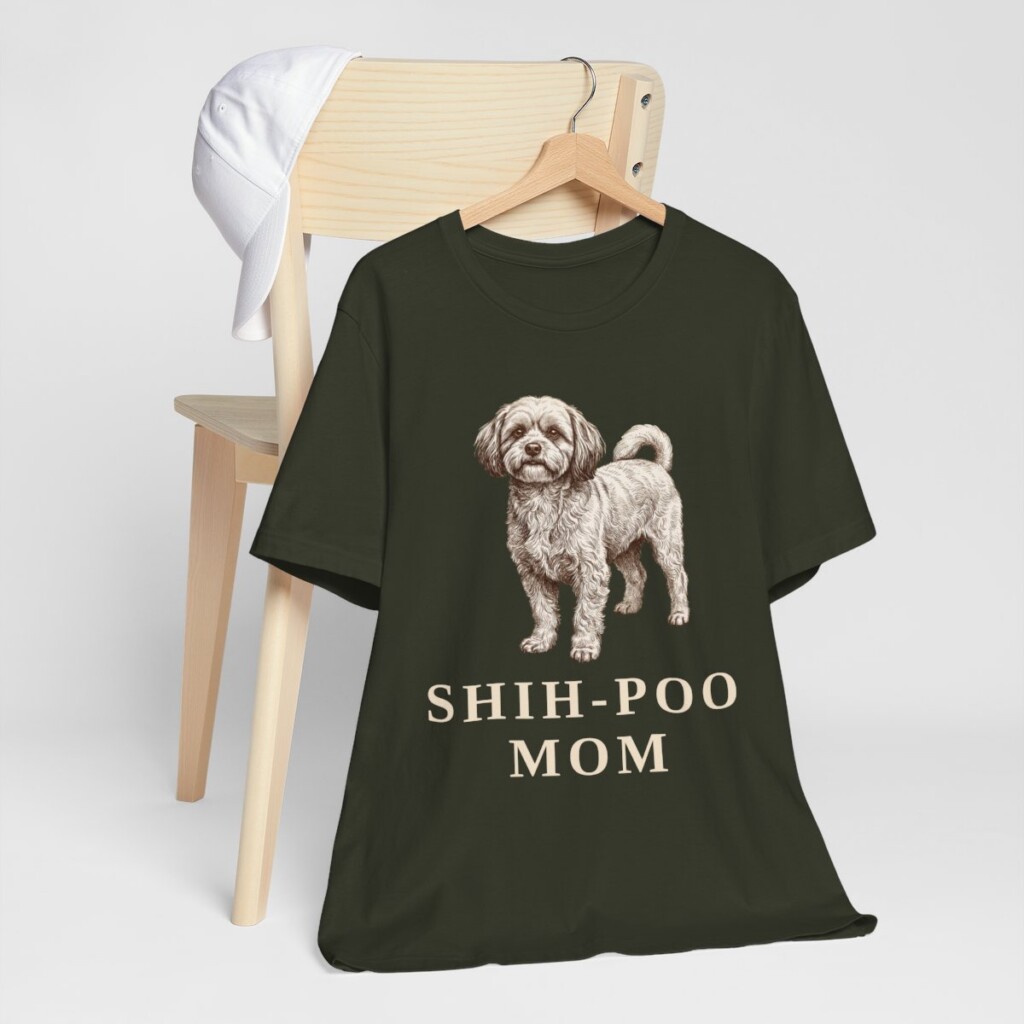 Shih-Poo Mom Shirt, Vintage Dog Sketch Tee, Dog Mom Gift