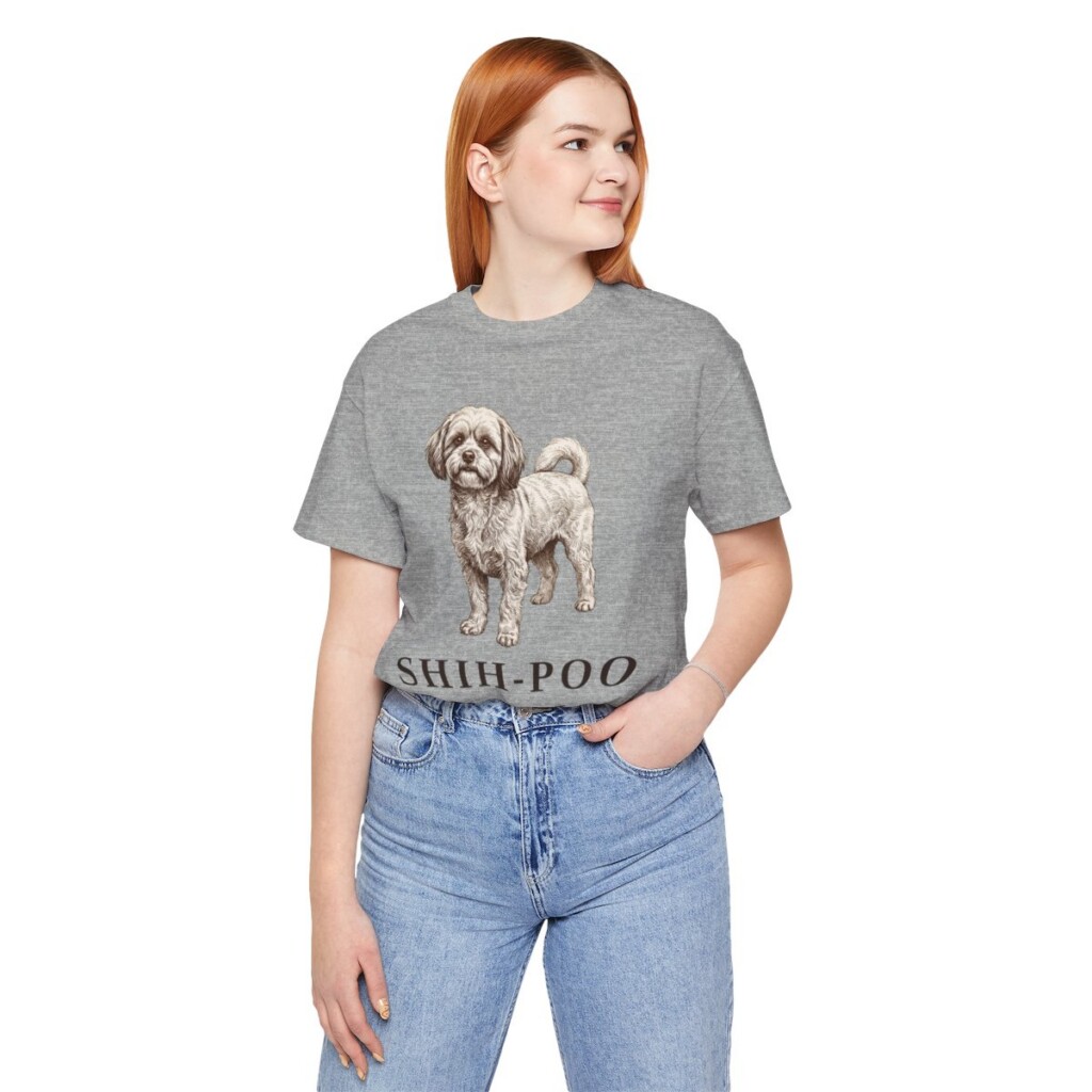 Shih-Poo Mom Shirt, Vintage Dog Sketch Tee, Dog Mom Gift