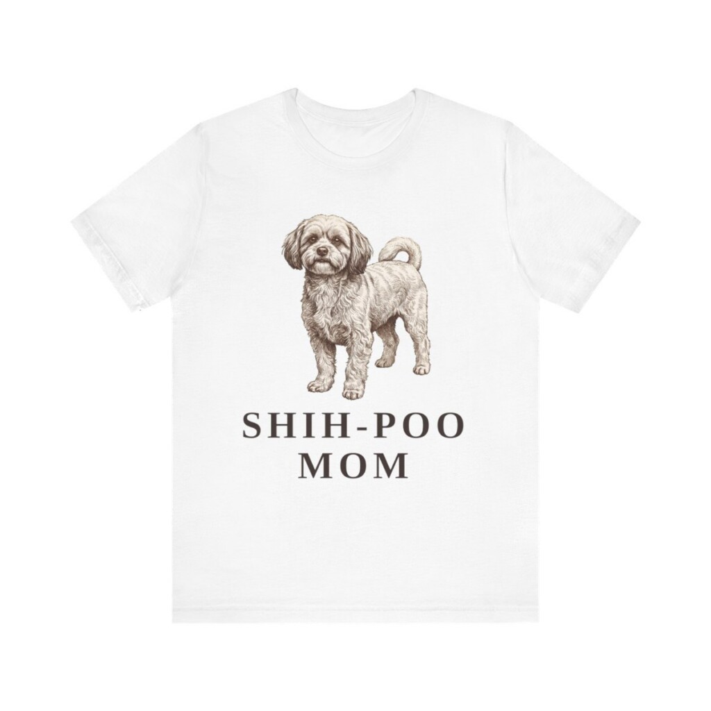 Shih-Poo Mom Shirt, Vintage Dog Sketch Tee, Dog Mom Gift