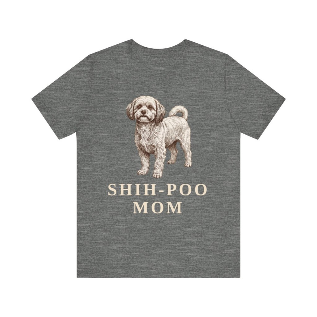 Shih-Poo Mom Shirt, Vintage Dog Sketch Tee, Dog Mom Gift