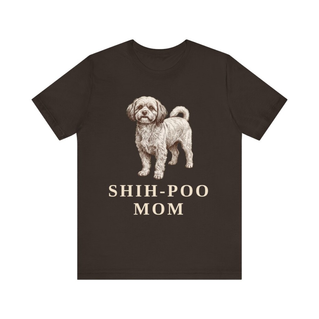 Shih-Poo Mom Shirt, Vintage Dog Sketch Tee, Dog Mom Gift