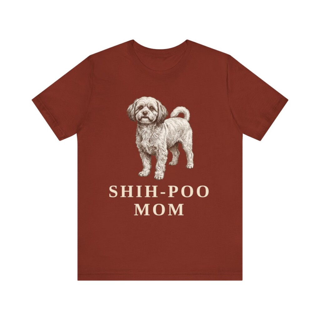 Shih-Poo Mom Shirt, Vintage Dog Sketch Tee, Dog Mom Gift