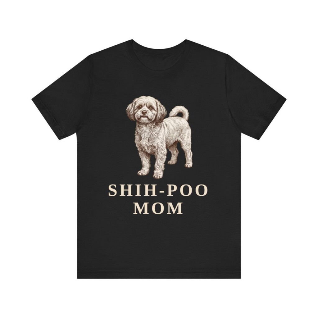 Shih-Poo Mom Shirt, Vintage Dog Sketch Tee, Dog Mom Gift