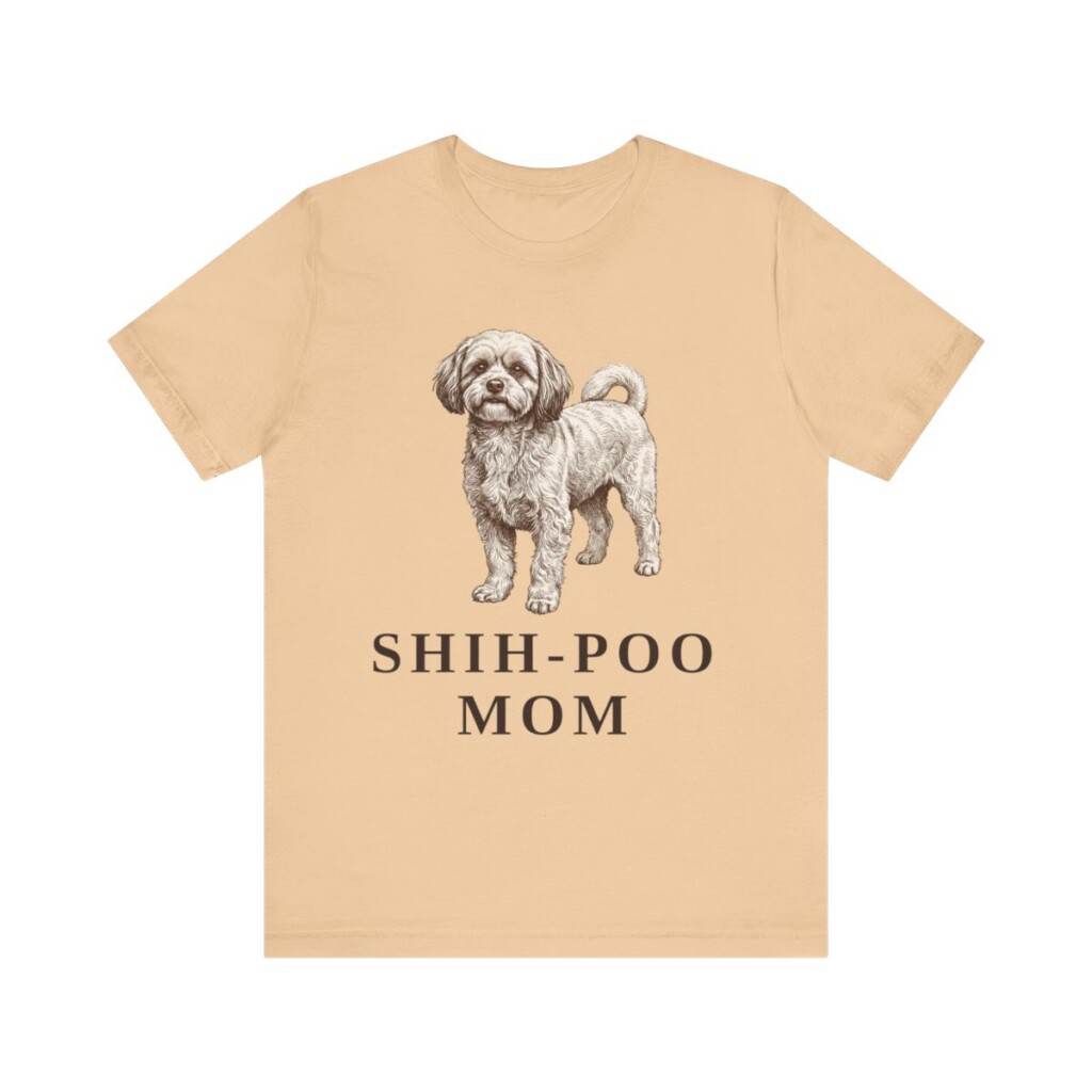 Shih-Poo Mom Shirt, Vintage Dog Sketch Tee, Dog Mom Gift
