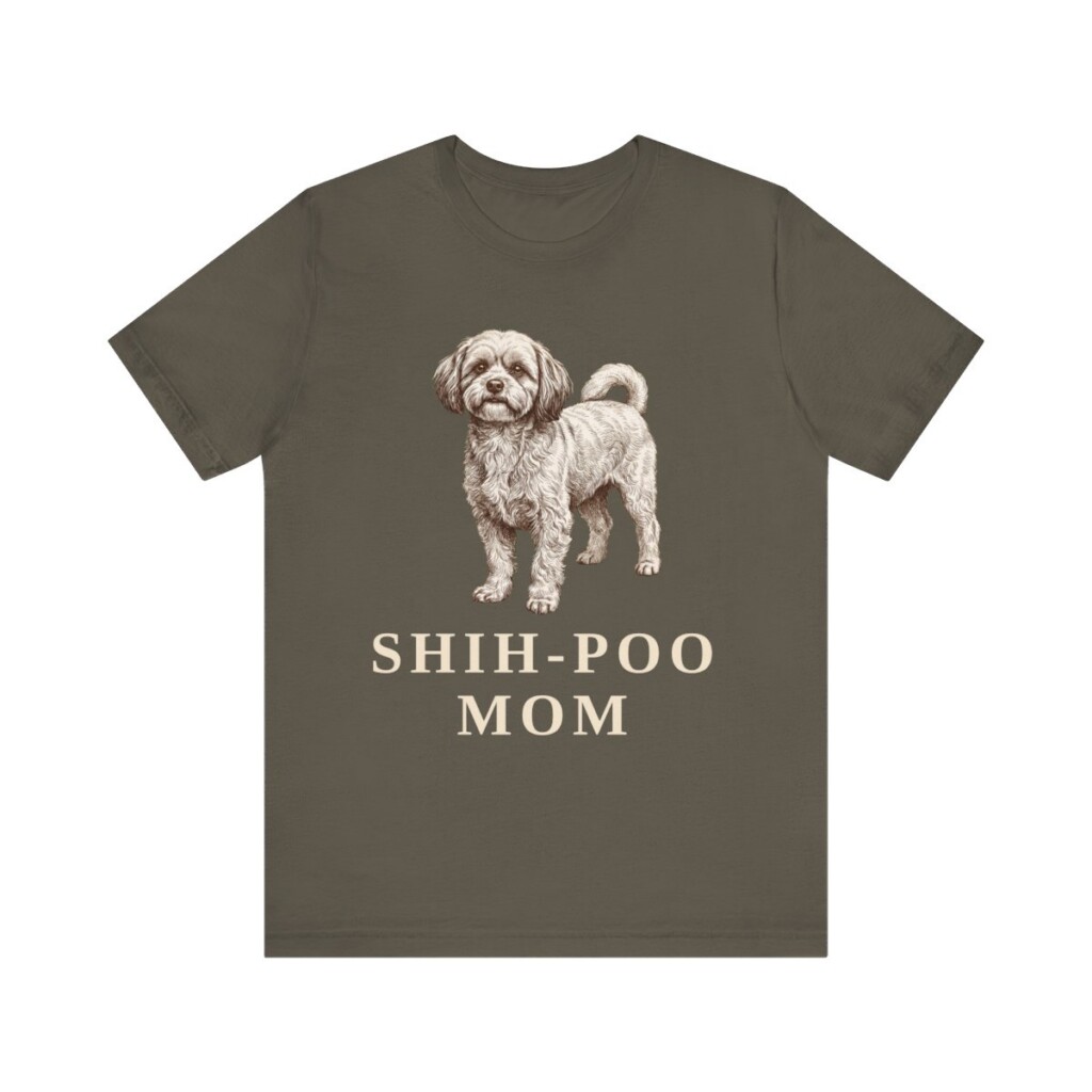 Shih-Poo Mom Shirt, Vintage Dog Sketch Tee, Dog Mom Gift