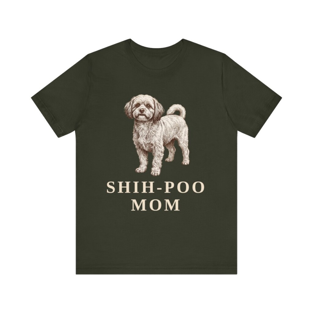 Shih-Poo Mom Shirt, Vintage Dog Sketch Tee, Dog Mom Gift