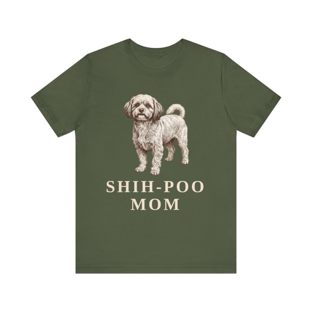 Shih-Poo Mom Shirt, Vintage Dog Sketch Tee, Dog Mom Gift