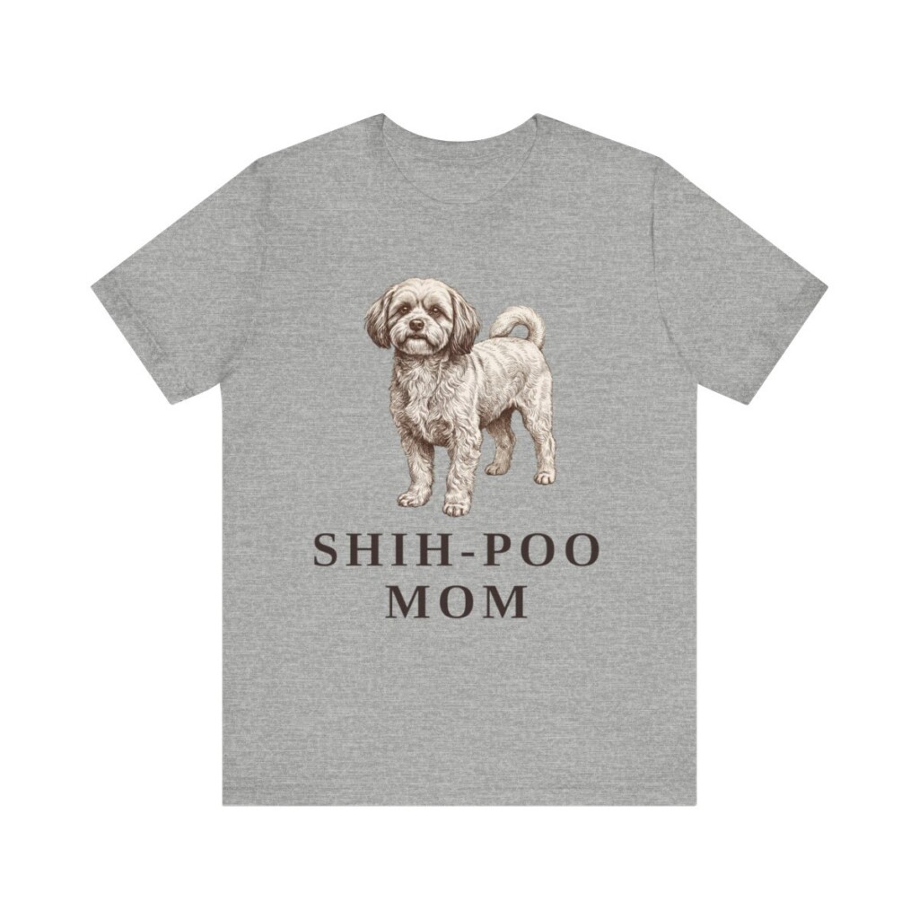 Shih-Poo Mom Shirt, Vintage Dog Sketch Tee, Dog Mom Gift