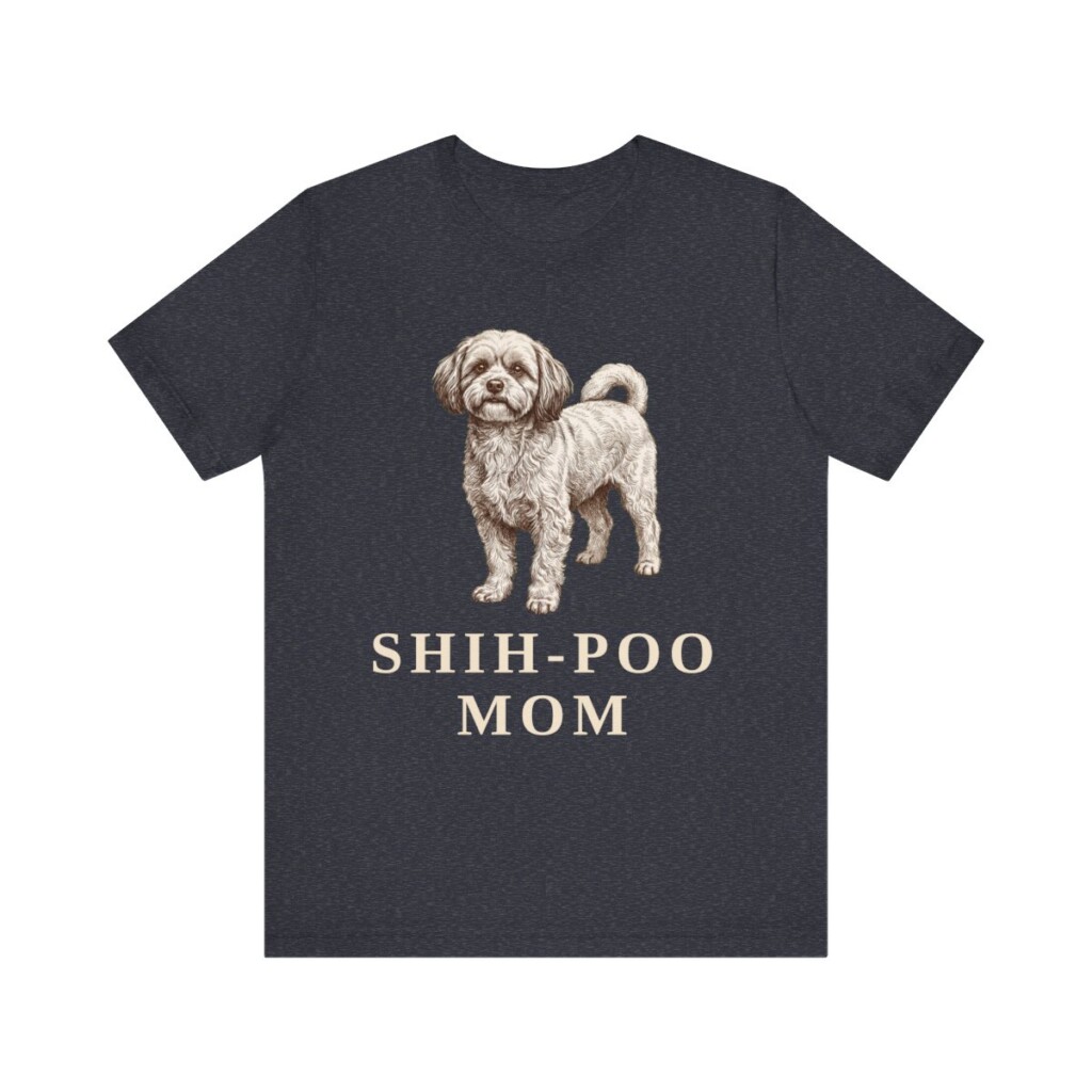 Shih-Poo Mom Shirt, Vintage Dog Sketch Tee, Dog Mom Gift