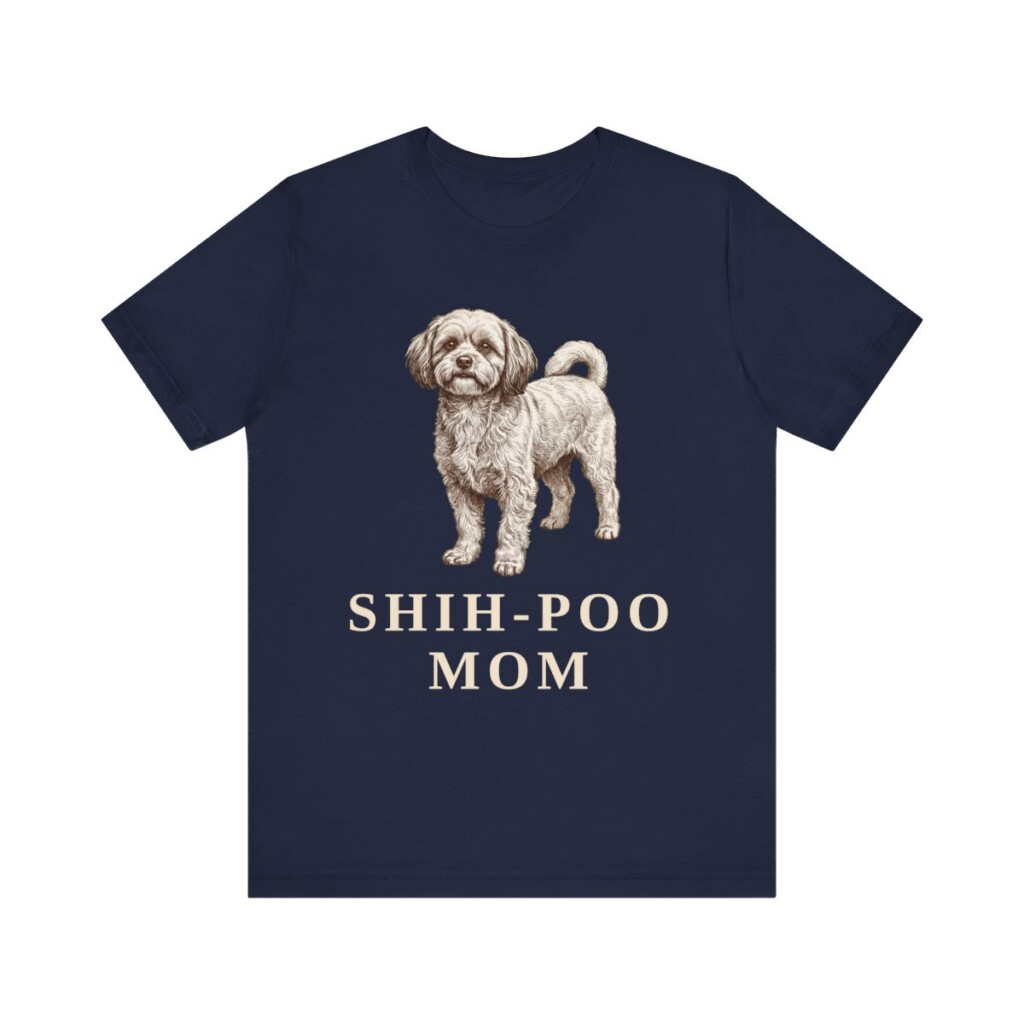 Shih-Poo Mom Shirt, Vintage Dog Sketch Tee, Dog Mom Gift