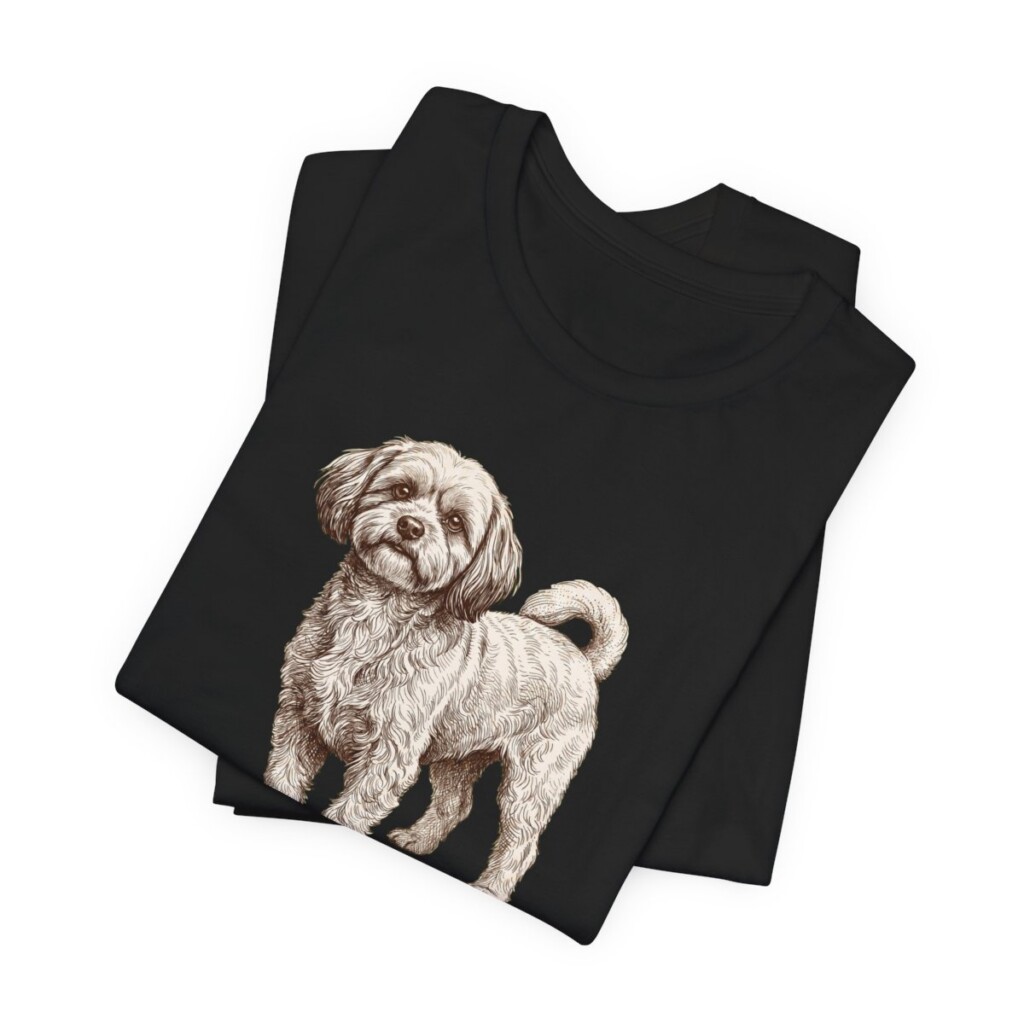 Shih-Poo Shirt, Vintage Dog Sketch Tee, Dog Lover Gift