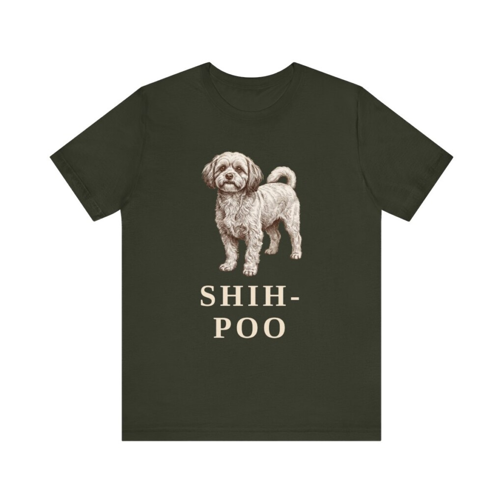 Shih-Poo Shirt, Vintage Dog Sketch Tee, Dog Lover Gift