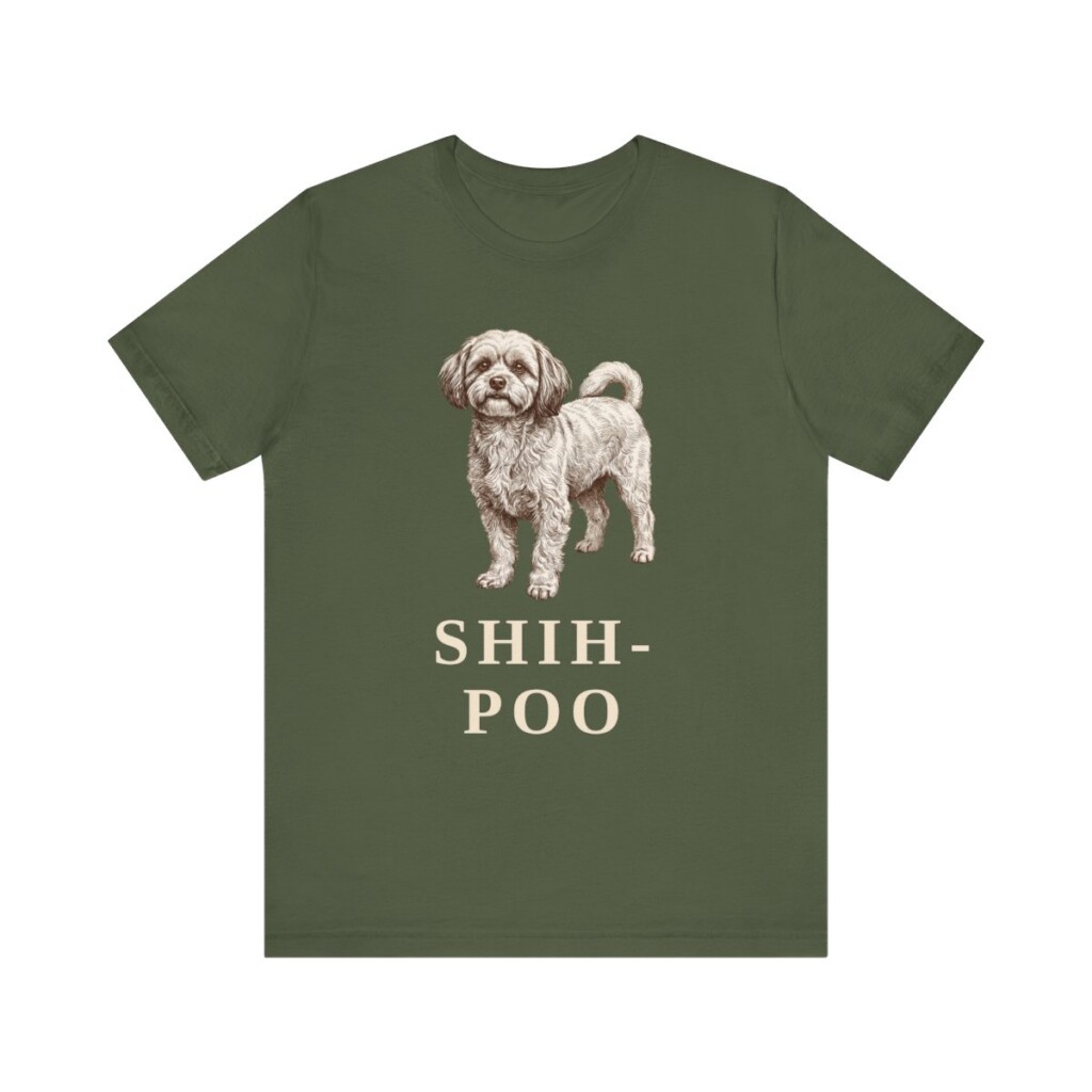 Shih-Poo Shirt, Vintage Dog Sketch Tee, Dog Lover Gift