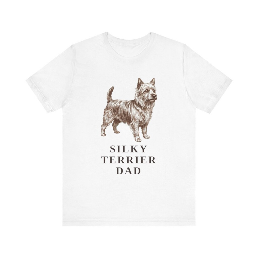 Silky Terrier Dad Shirt, Vintage Dog Sketch Tee, Dog Dad Gift