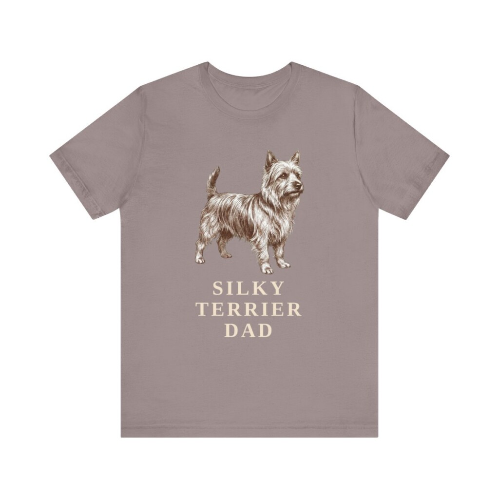 Silky Terrier Dad Shirt, Vintage Dog Sketch Tee, Dog Dad Gift