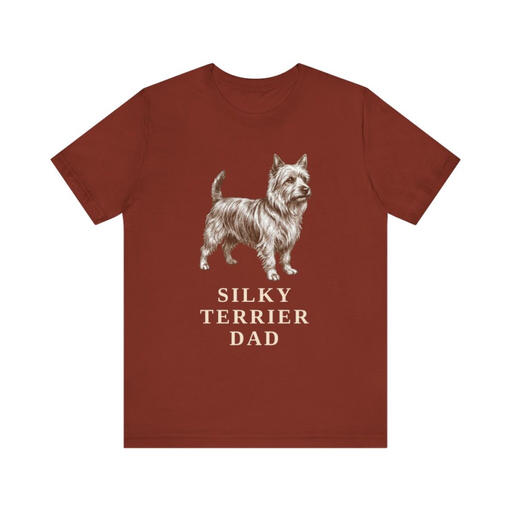 Silky Terrier Dad Shirt, Vintage Dog Sketch Tee, Dog Dad Gift