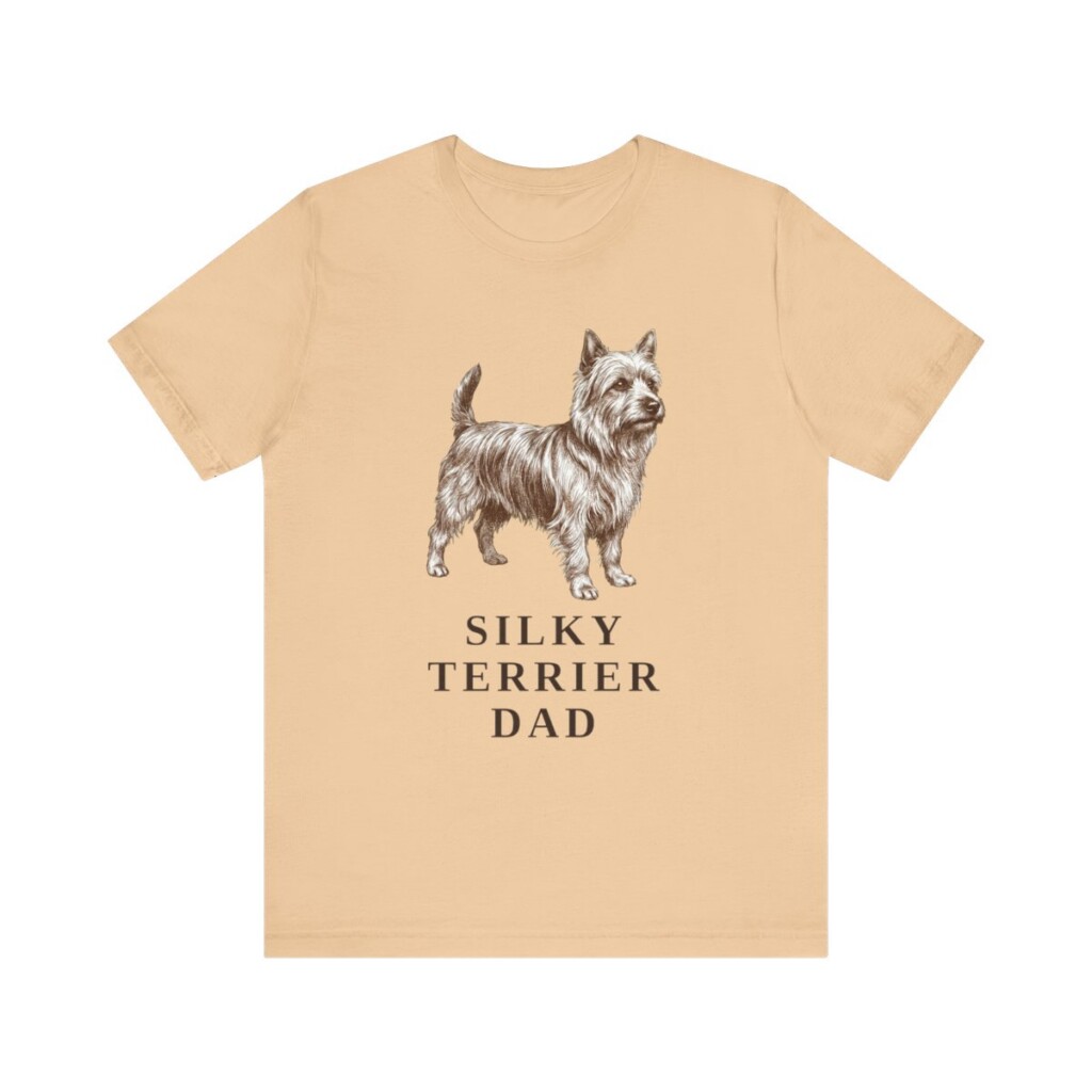 Silky Terrier Dad Shirt, Vintage Dog Sketch Tee, Dog Dad Gift