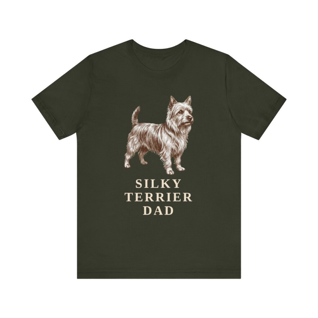 Silky Terrier Dad Shirt, Vintage Dog Sketch Tee, Dog Dad Gift