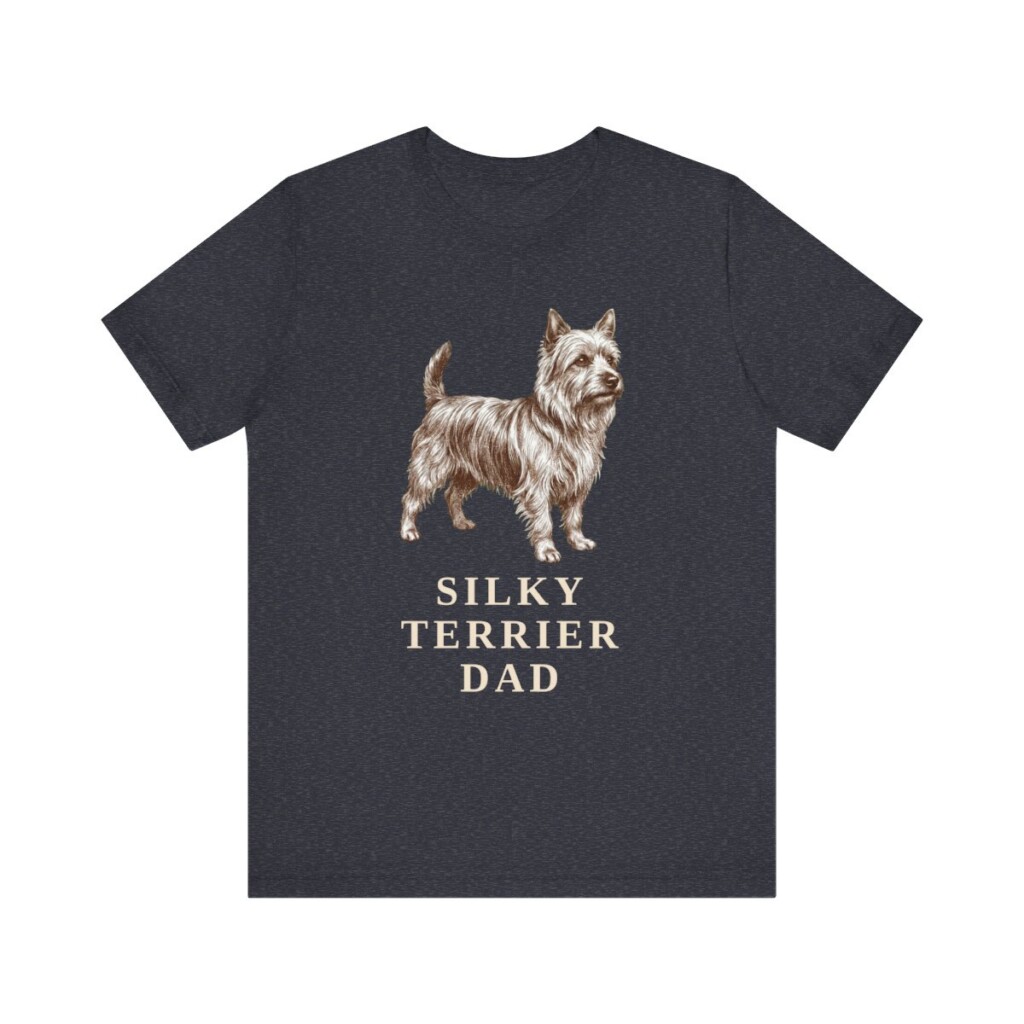 Silky Terrier Dad Shirt, Vintage Dog Sketch Tee, Dog Dad Gift