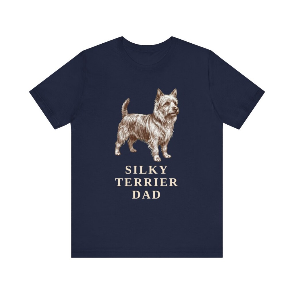 Silky Terrier Dad Shirt, Vintage Dog Sketch Tee, Dog Dad Gift