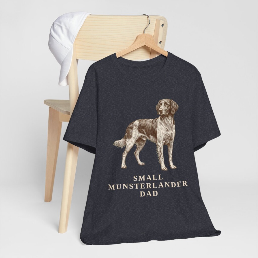 Small Munsterlander Dad Shirt, Vintage Dog Sketch Tee, Dog Dad Gift