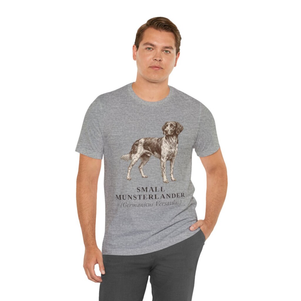 Small Munsterlander Latin Shirt, Vintage Dog Sketch Tee, Dog Latin Gift