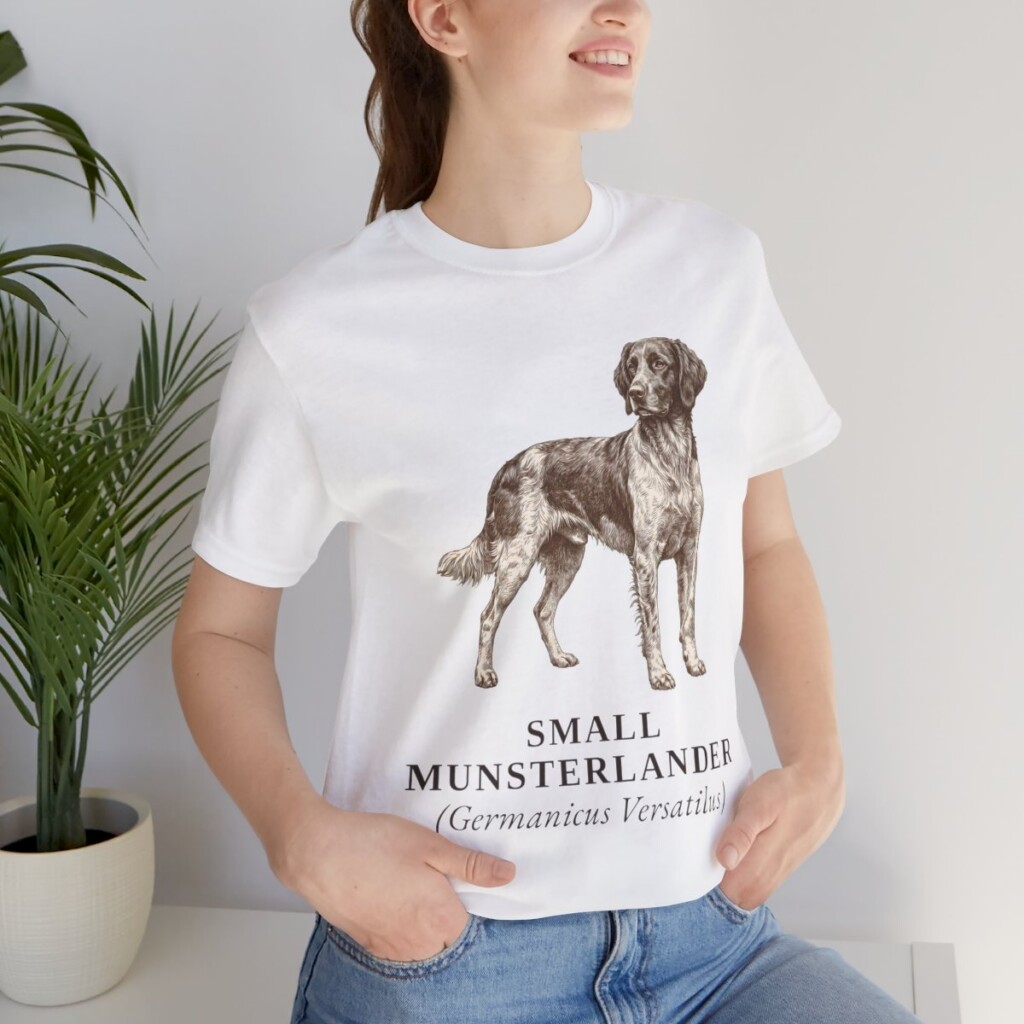 Small Munsterlander Latin Shirt, Vintage Dog Sketch Tee, Dog Latin Gift