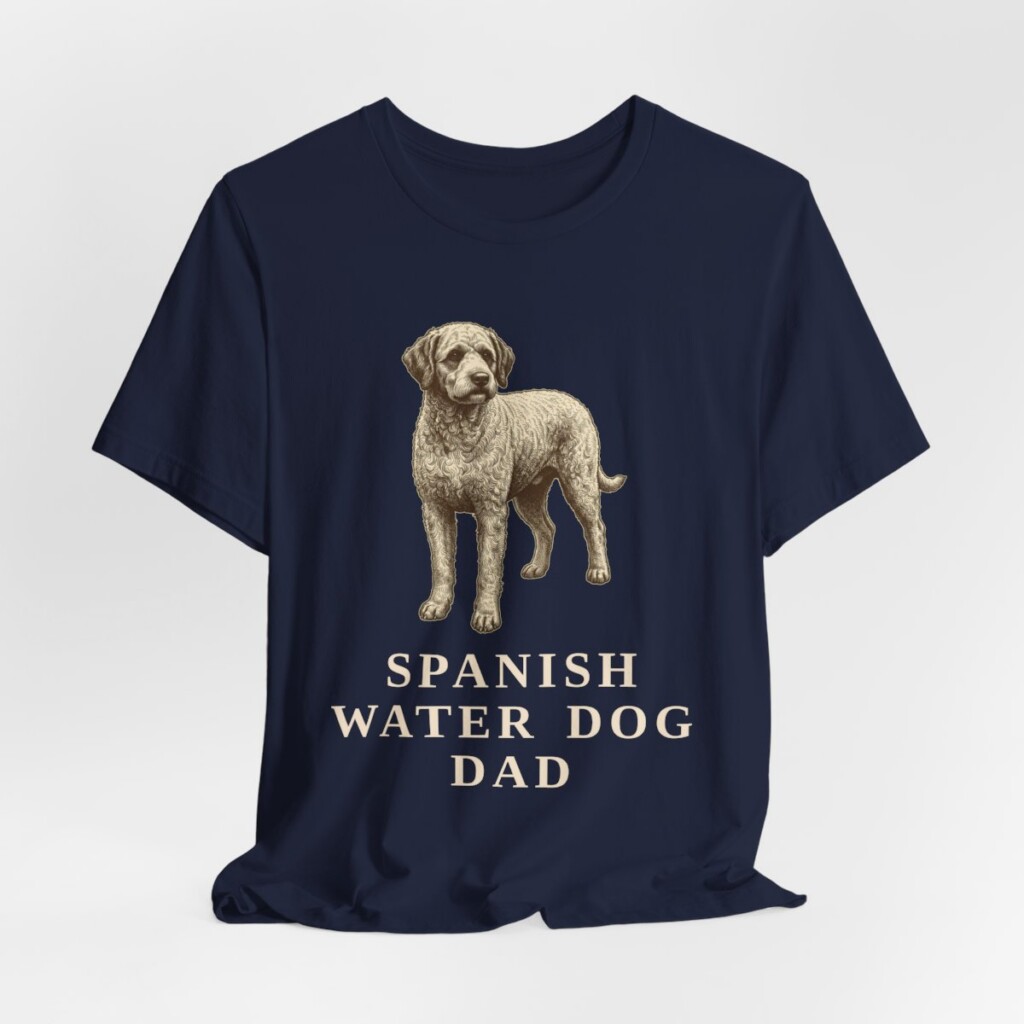 Spanish Water Dog Dad Shirt, Vintage Dog Sketch Tee, Dog Dad Gift