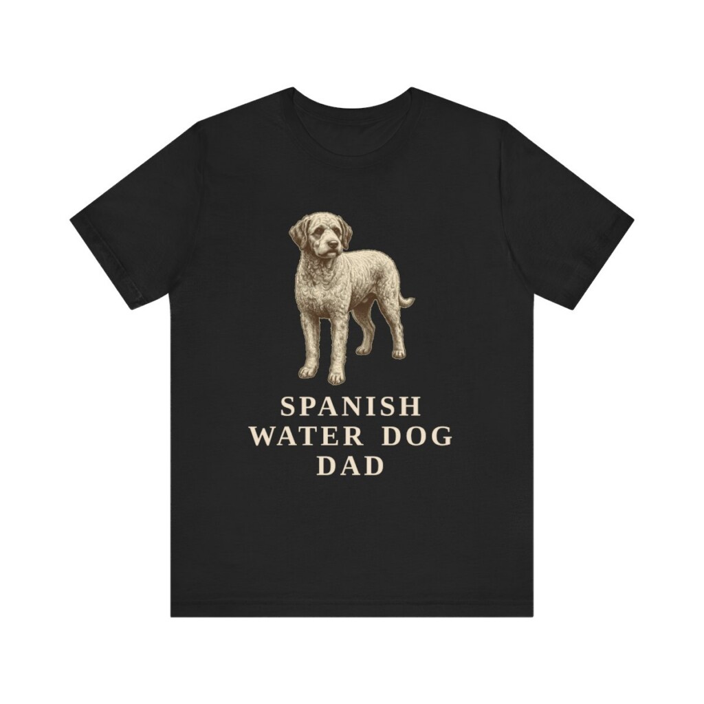 Spanish Water Dog Dad Shirt, Vintage Dog Sketch Tee, Dog Dad Gift