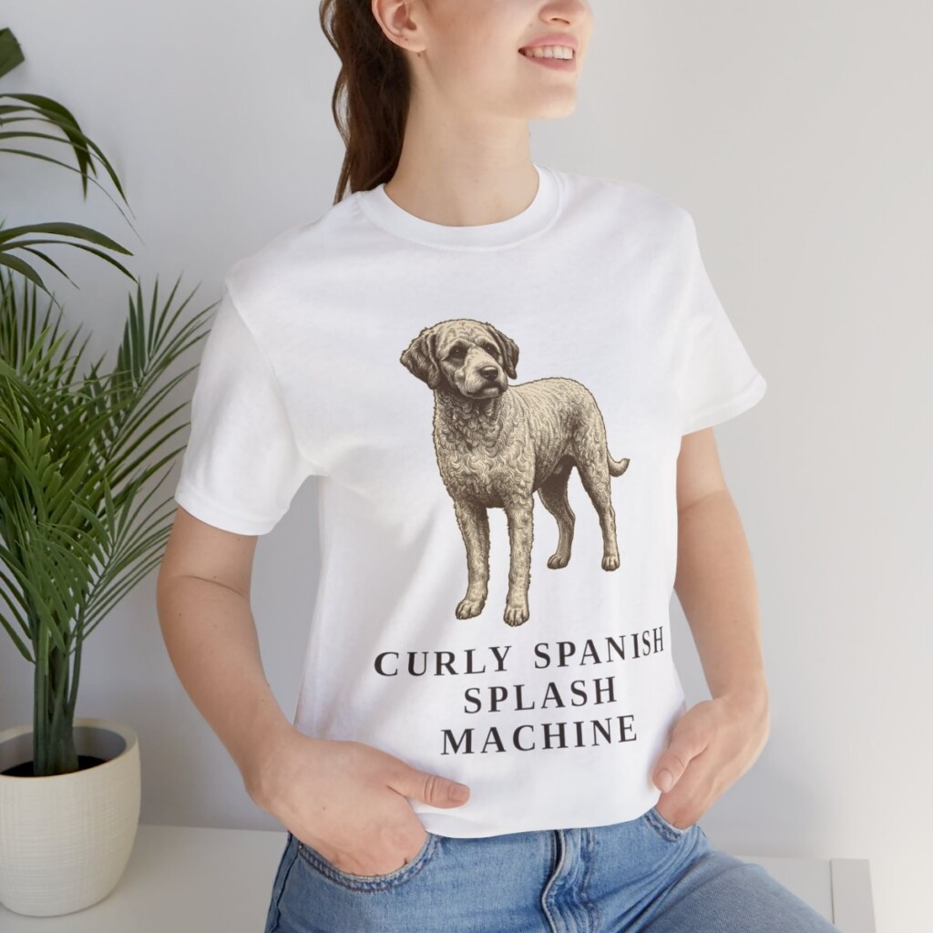 Spanish Water Dog Humor Shirt, Vintage Dog Sketch Tee, Dog Humor Gift