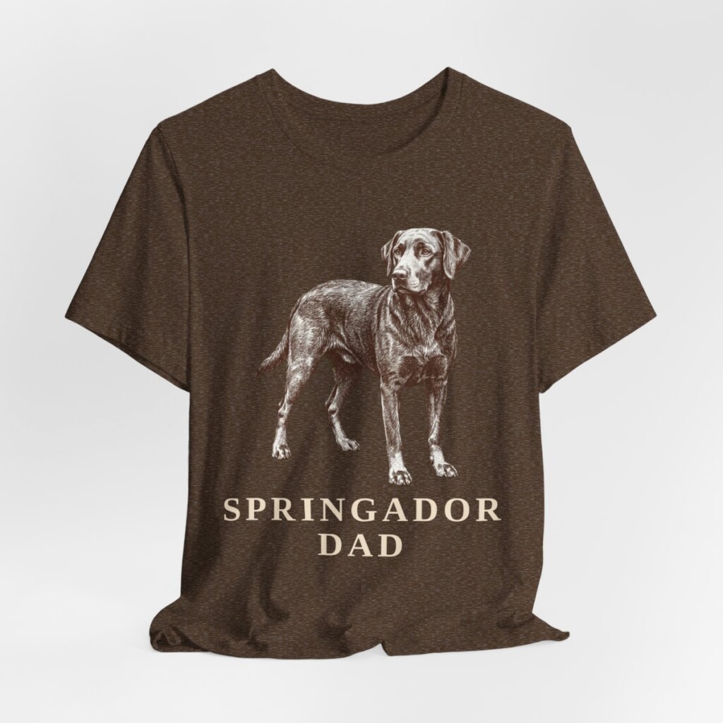 Springador Dad Shirt, Vintage Dog Sketch Tee, Dog Dad Gift