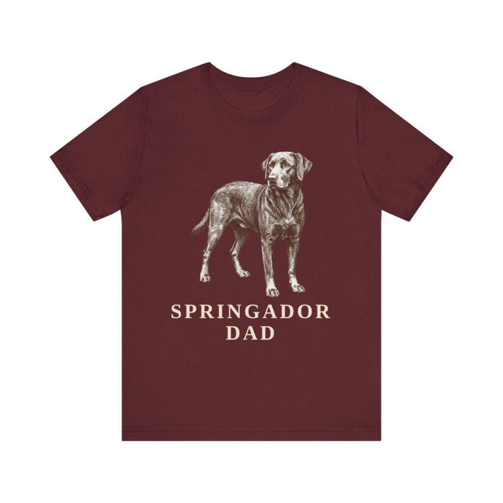 Springador Dad Shirt, Vintage Dog Sketch Tee, Dog Dad Gift