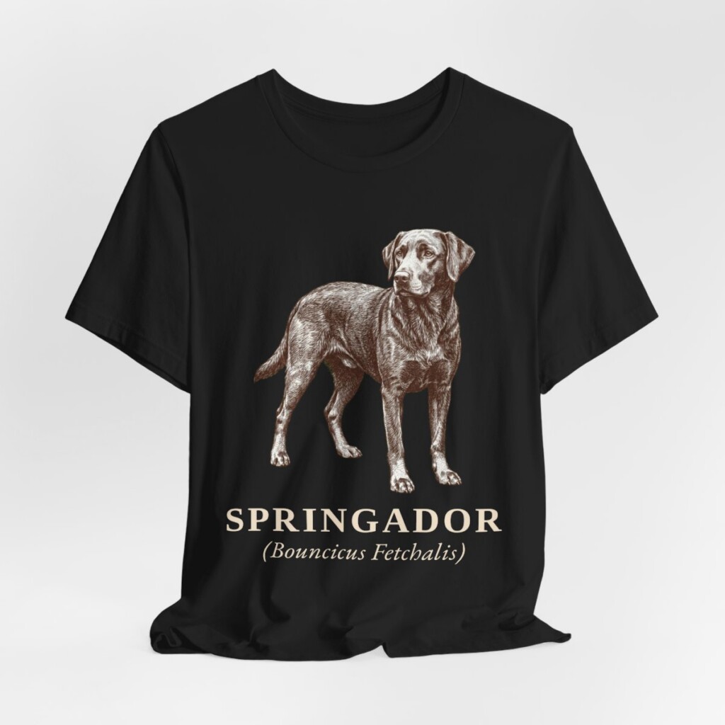 Springador Latin Shirt, Vintage Dog Sketch Tee, Dog Latin Gift