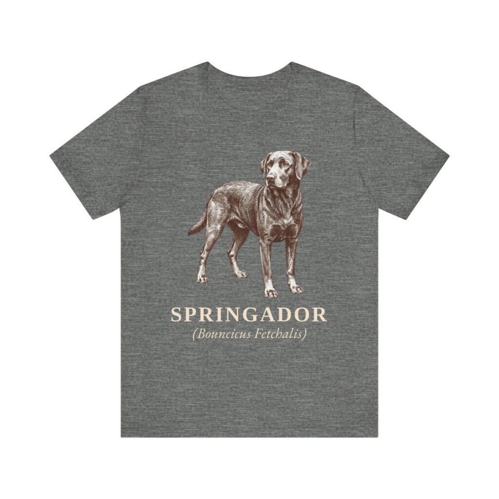 Springador Latin Shirt, Vintage Dog Sketch Tee, Dog Latin Gift