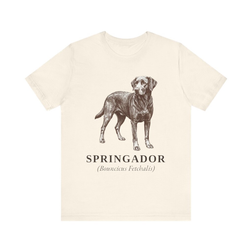 Springador Latin Shirt, Vintage Dog Sketch Tee, Dog Latin Gift