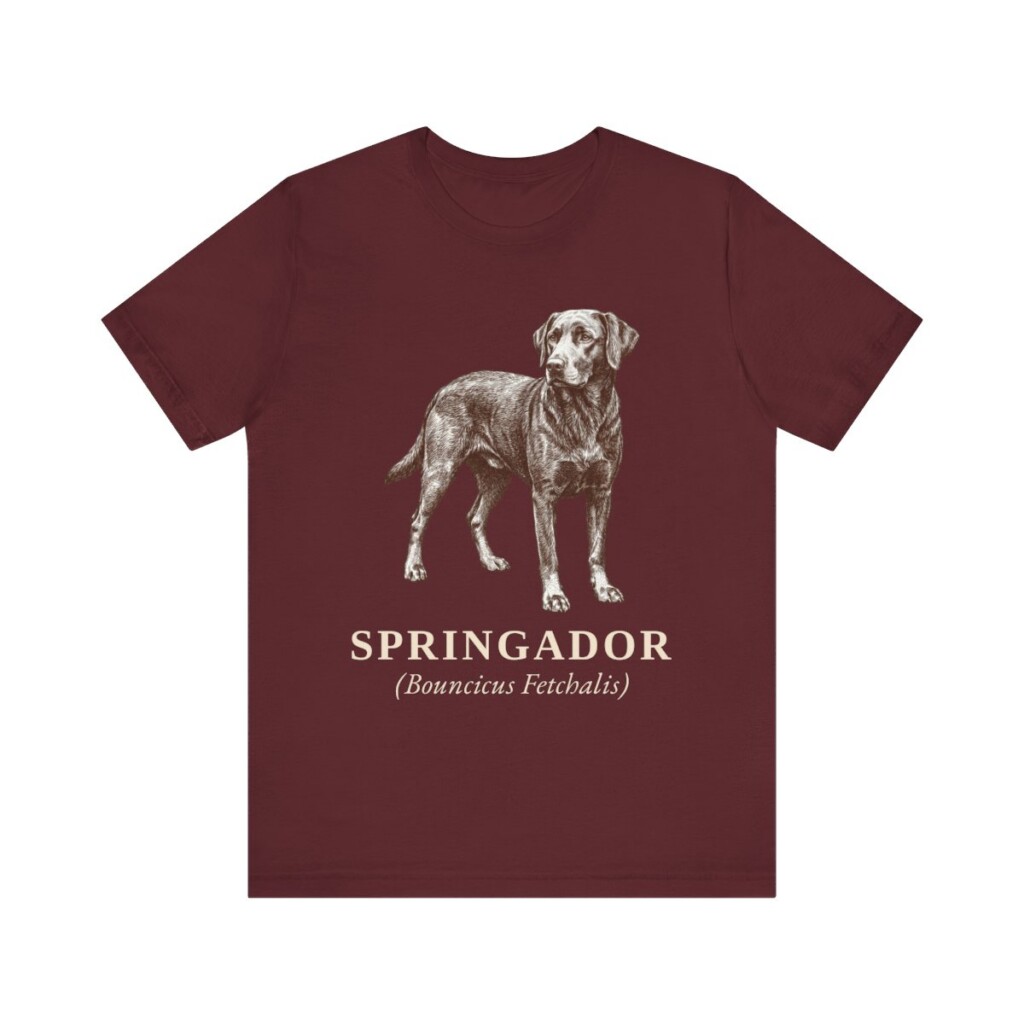 Springador Latin Shirt, Vintage Dog Sketch Tee, Dog Latin Gift