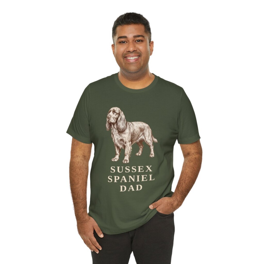 Sussex Spaniel Dad Shirt, Vintage Dog Sketch Tee, Dog Dad Gift