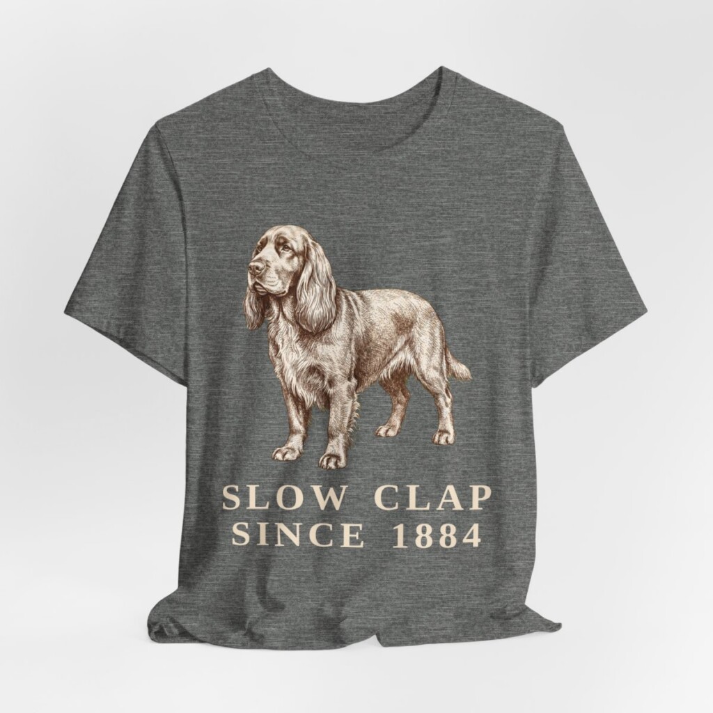 Sussex Spaniel Humor Shirt, Vintage Dog Sketch Tee, Dog Humor Gift