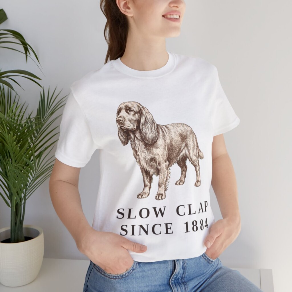 Sussex Spaniel Humor Shirt, Vintage Dog Sketch Tee, Dog Humor Gift