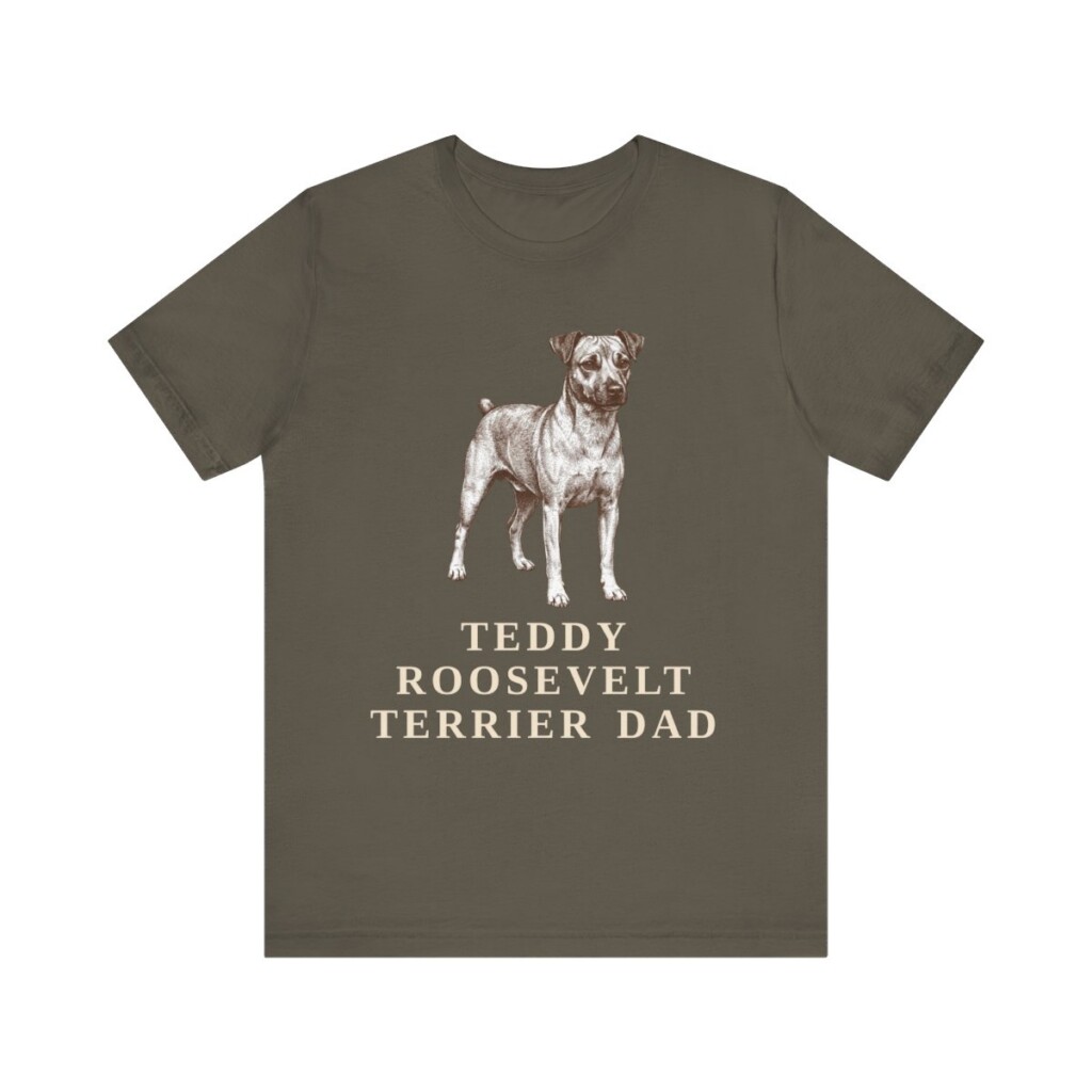 Teddy Roosevelt Terrier Dad Shirt, Vintage Dog Sketch Tee, Dog Dad Gift