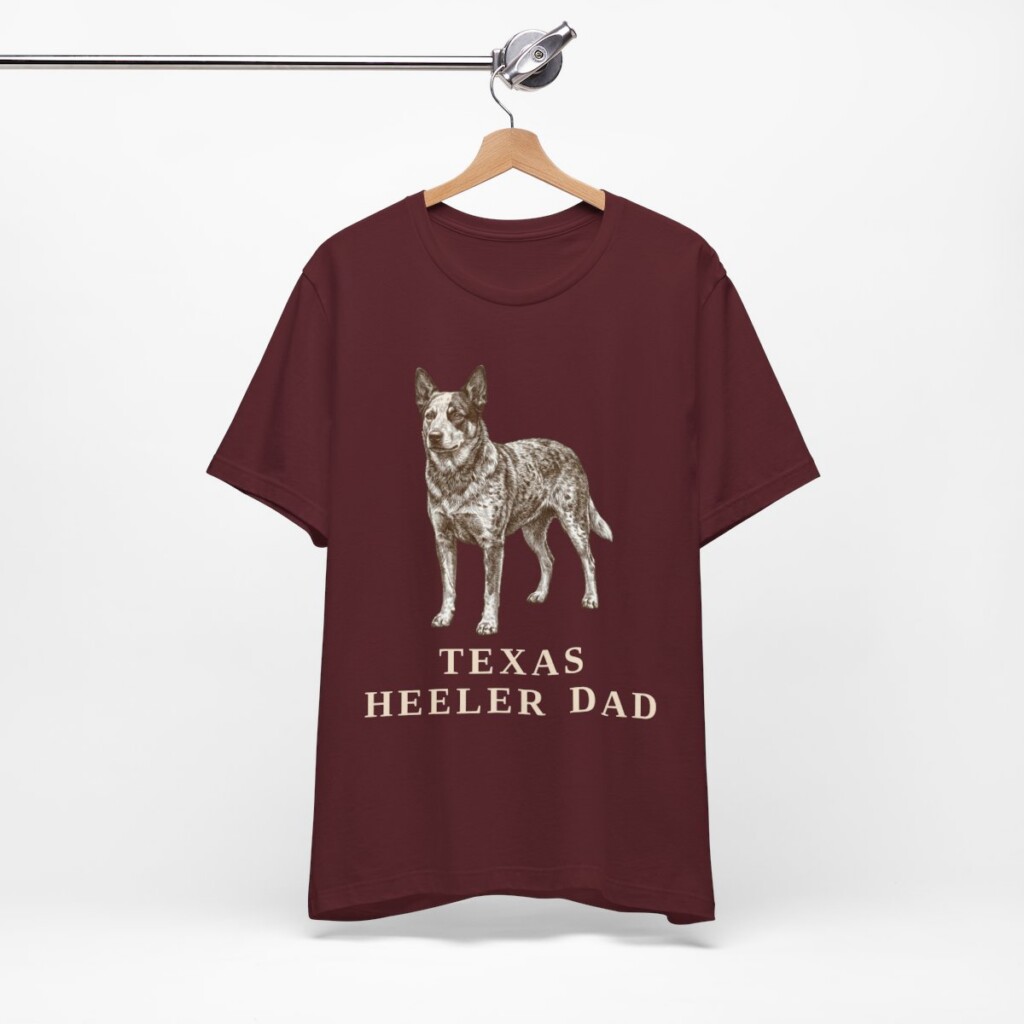 Texas Heeler Dad Shirt, Vintage Dog Sketch Tee, Dog Dad Gift