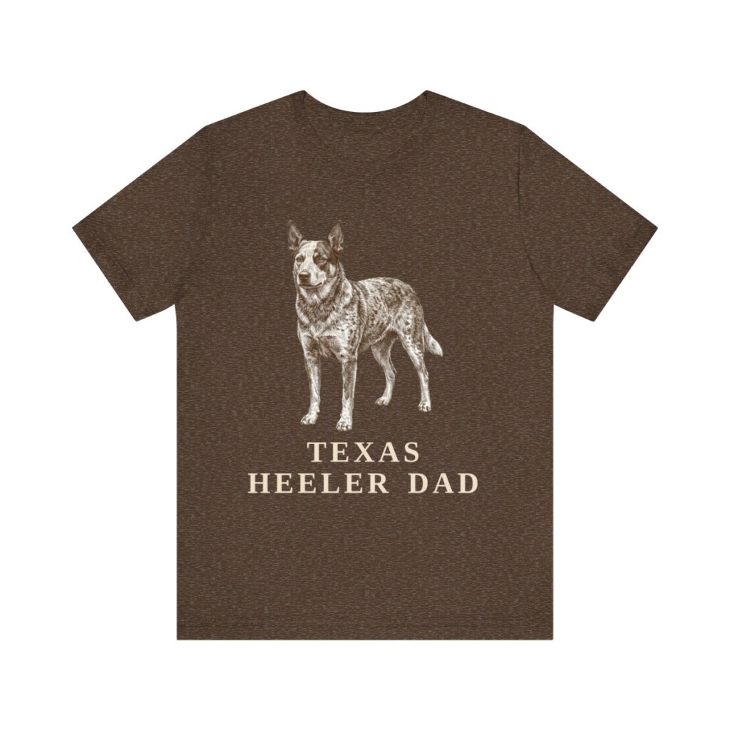 Texas Heeler Dad Shirt, Vintage Dog Sketch Tee, Dog Dad Gift