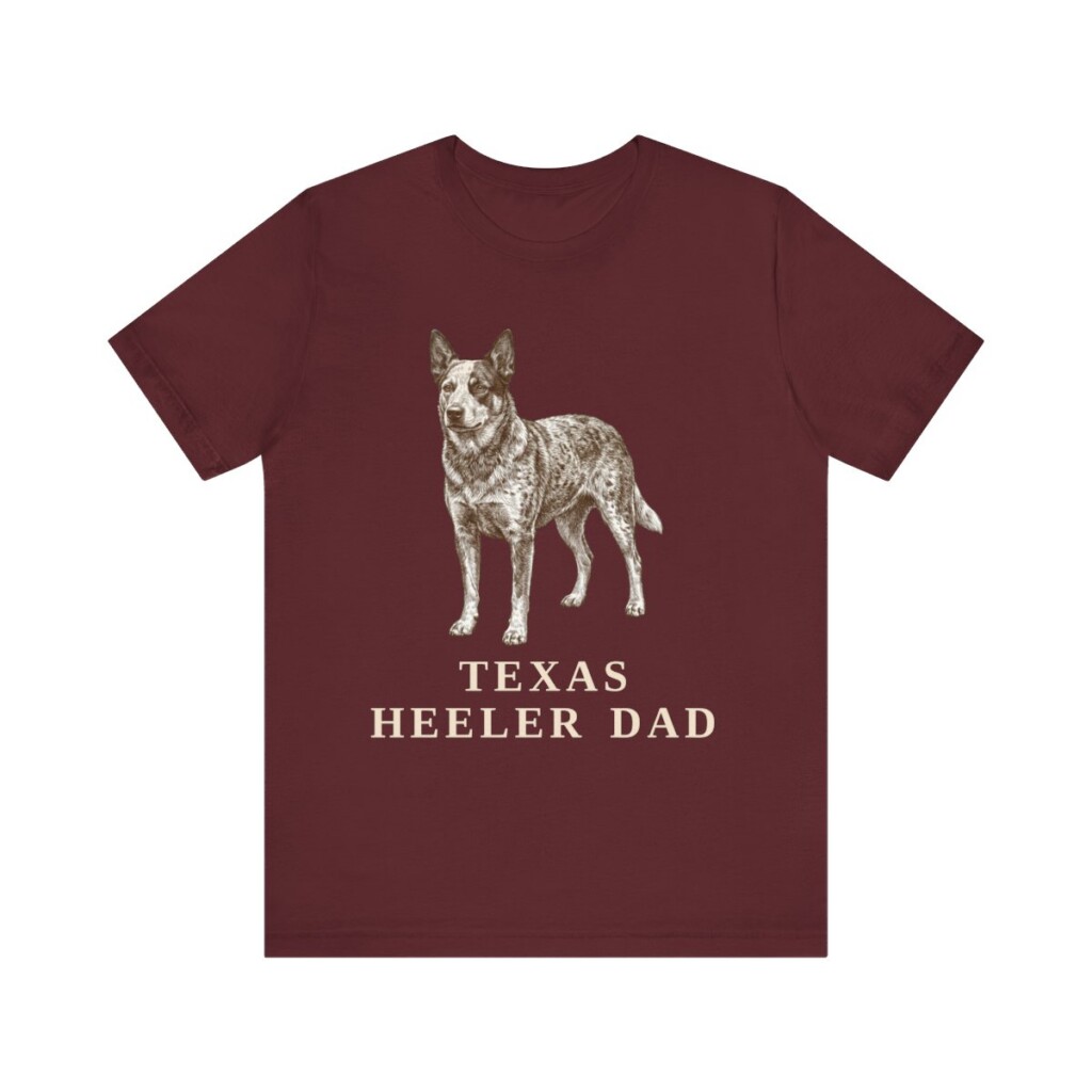 Texas Heeler Dad Shirt, Vintage Dog Sketch Tee, Dog Dad Gift