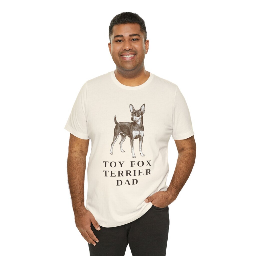 Toy Fox Terrier Dad Shirt, Vintage Dog Sketch Tee, Dog Dad Gift