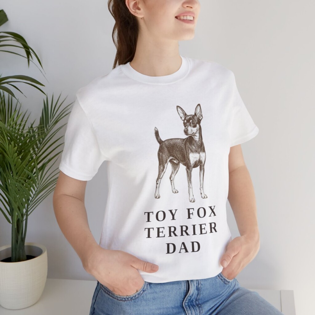 Toy Fox Terrier Dad Shirt, Vintage Dog Sketch Tee, Dog Dad Gift