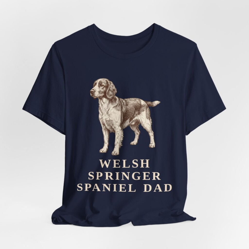 Welsh Springer Spaniel Dad Shirt, Vintage Dog Sketch Tee, Dog Dad Gift