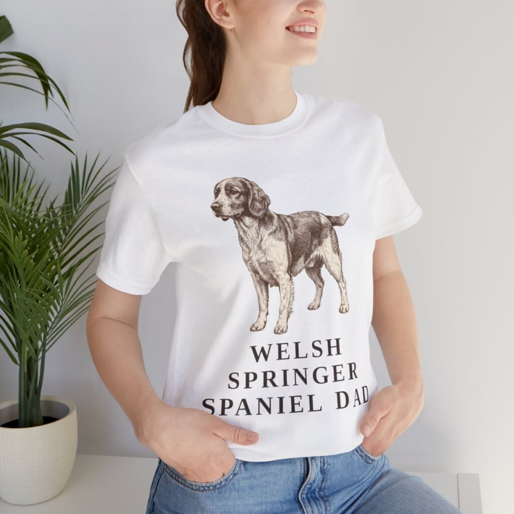 Welsh Springer Spaniel Dad Shirt, Vintage Dog Sketch Tee, Dog Dad Gift