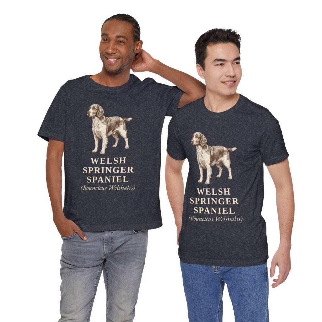 Welsh Springer Spaniel Latin Shirt, Vintage Dog Sketch Tee, Dog Latin Gift