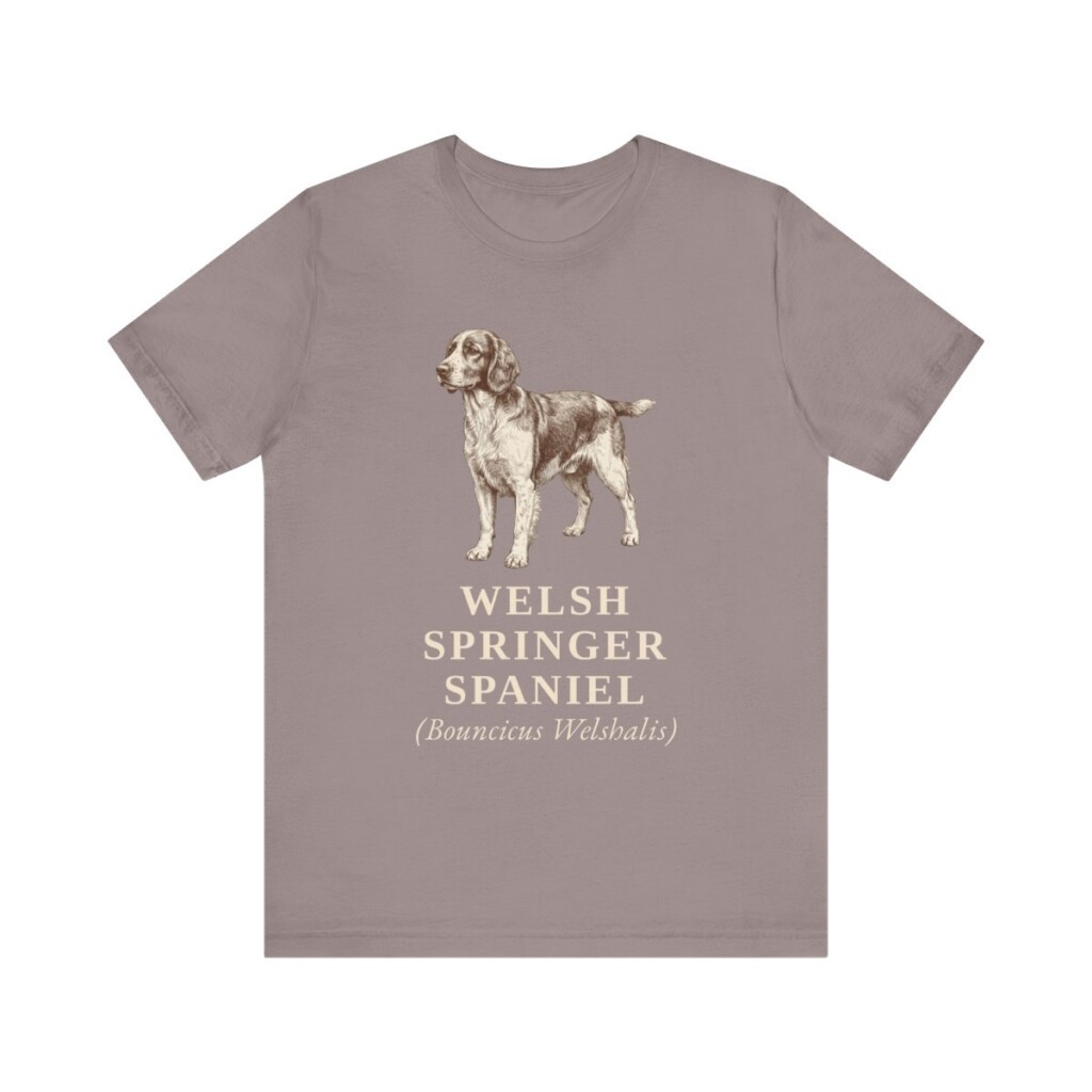 Welsh Springer Spaniel Latin Shirt, Vintage Dog Sketch Tee, Dog Latin Gift