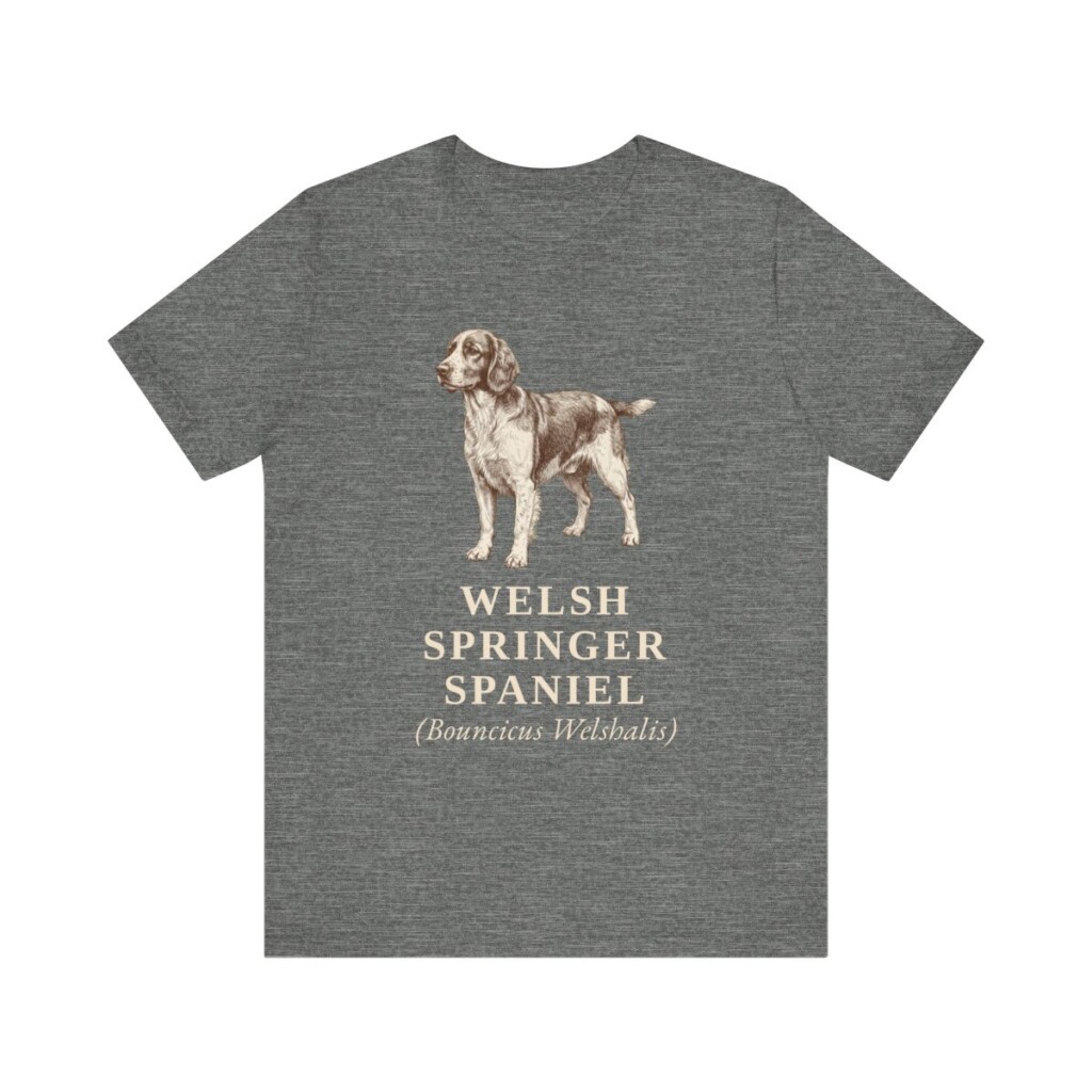 Welsh Springer Spaniel Latin Shirt, Vintage Dog Sketch Tee, Dog Latin Gift